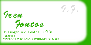 iren fontos business card